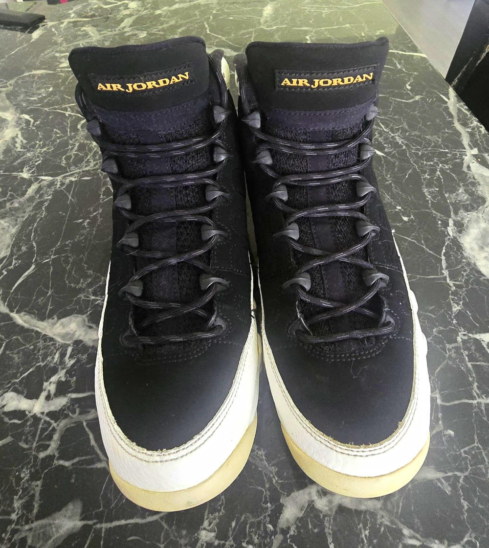 Air Jordan VY Black White Gold High Top Sneakers Youth Size 7Y 302359-021